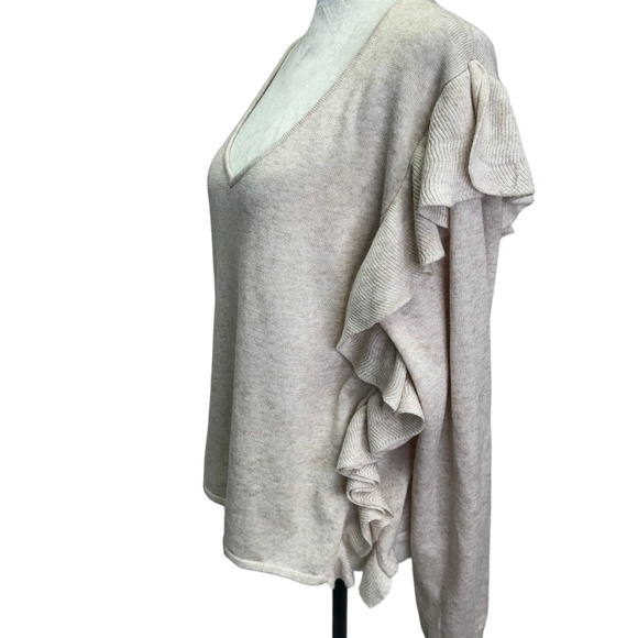 John + Jenn Beige Solid Pullover All Day Wear Sweater Size M - Picture 7 of 12